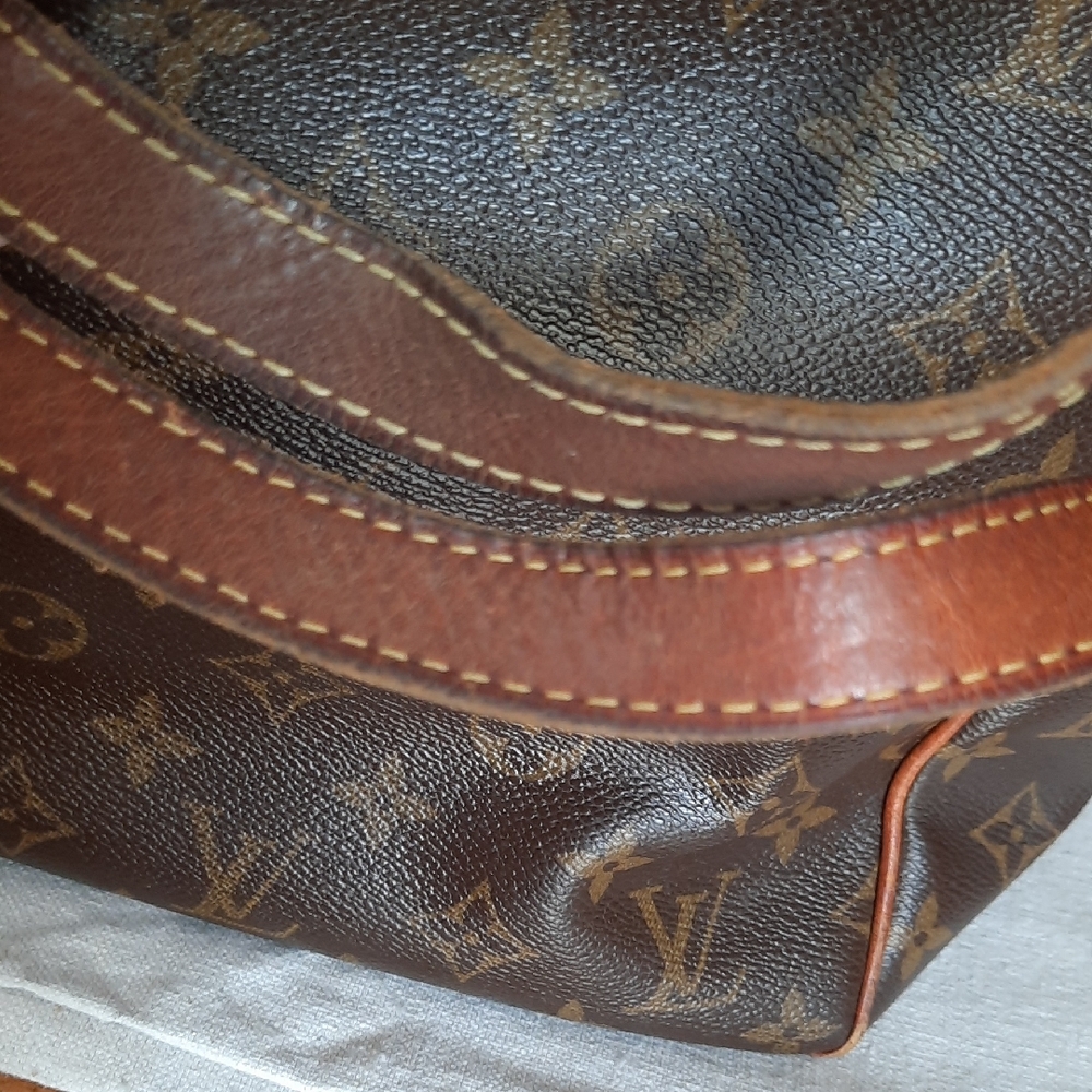 Louis Vuitton Brown Monogram Canvas Shoulder Tote with Leather Trim - Picture 15 of 16